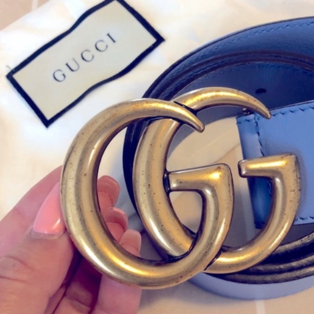 Gucci Leather belt double G